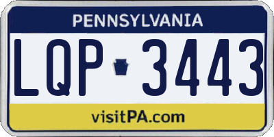 PA license plate LQP3443