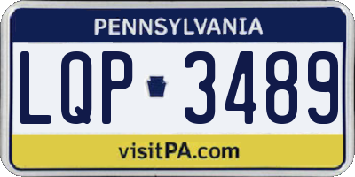 PA license plate LQP3489