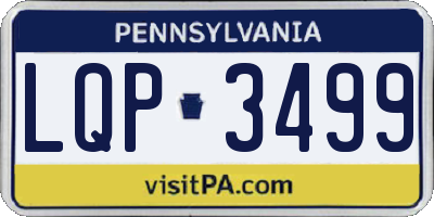 PA license plate LQP3499