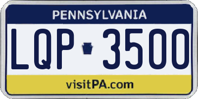 PA license plate LQP3500