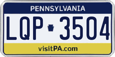 PA license plate LQP3504