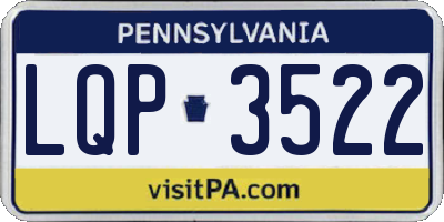 PA license plate LQP3522