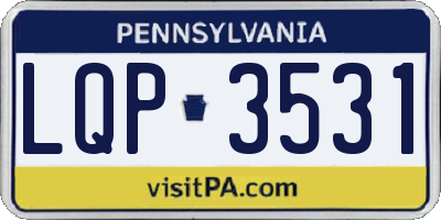 PA license plate LQP3531