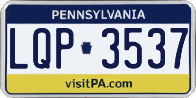 PA license plate LQP3537