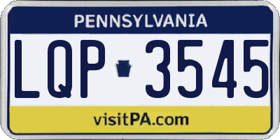 PA license plate LQP3545