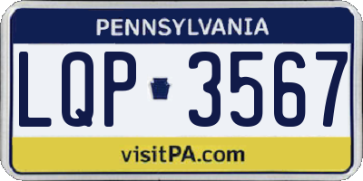 PA license plate LQP3567