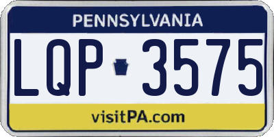 PA license plate LQP3575