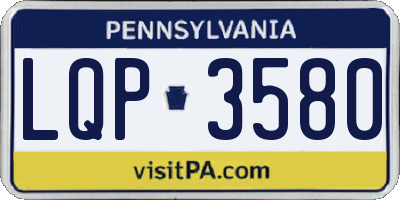 PA license plate LQP3580
