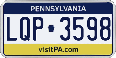 PA license plate LQP3598