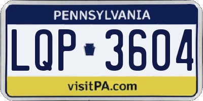 PA license plate LQP3604