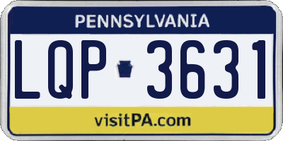 PA license plate LQP3631