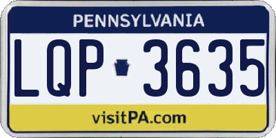 PA license plate LQP3635