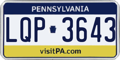 PA license plate LQP3643