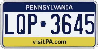 PA license plate LQP3645