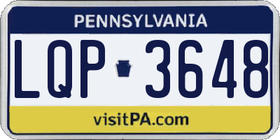 PA license plate LQP3648