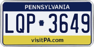 PA license plate LQP3649