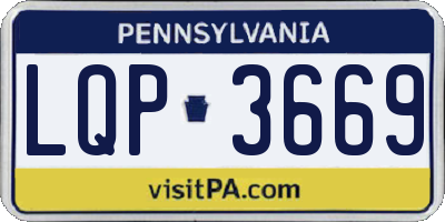 PA license plate LQP3669