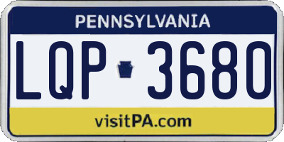 PA license plate LQP3680