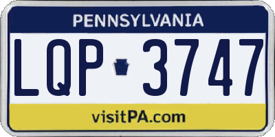 PA license plate LQP3747