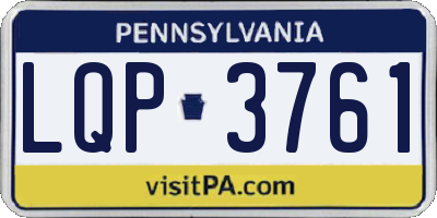 PA license plate LQP3761