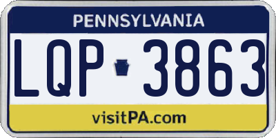 PA license plate LQP3863