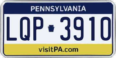 PA license plate LQP3910