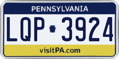 PA license plate LQP3924