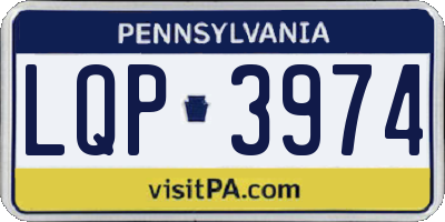 PA license plate LQP3974