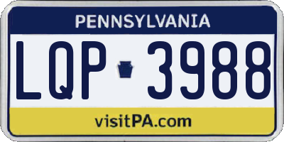 PA license plate LQP3988
