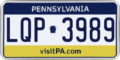 PA license plate LQP3989