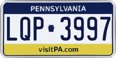 PA license plate LQP3997