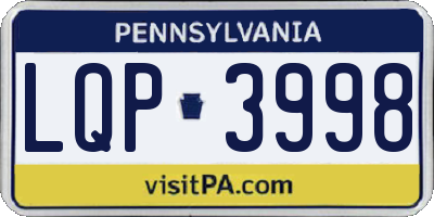 PA license plate LQP3998