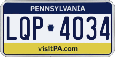 PA license plate LQP4034