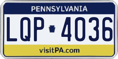 PA license plate LQP4036