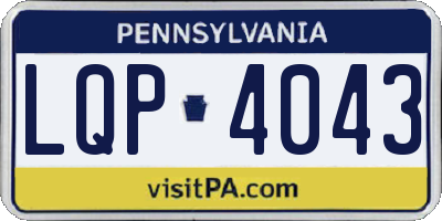 PA license plate LQP4043