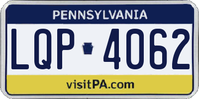 PA license plate LQP4062