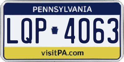 PA license plate LQP4063