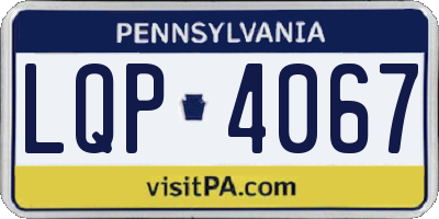 PA license plate LQP4067