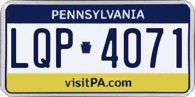 PA license plate LQP4071
