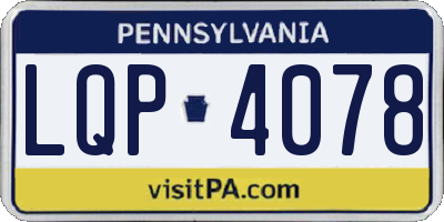 PA license plate LQP4078