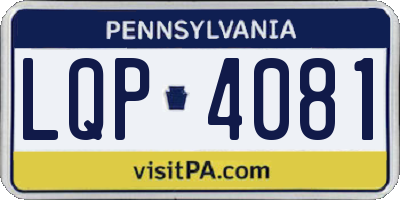 PA license plate LQP4081