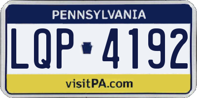 PA license plate LQP4192