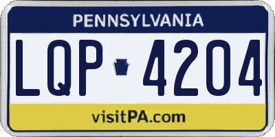 PA license plate LQP4204