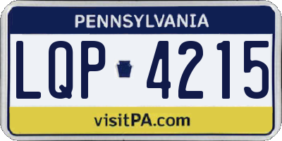 PA license plate LQP4215