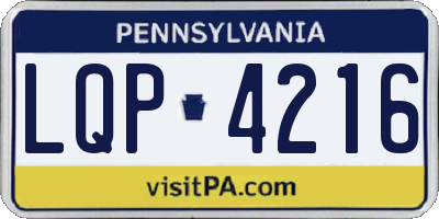 PA license plate LQP4216