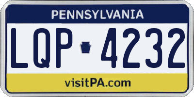 PA license plate LQP4232