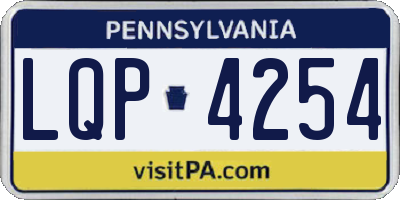 PA license plate LQP4254