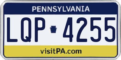 PA license plate LQP4255