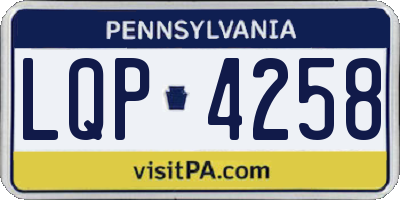 PA license plate LQP4258