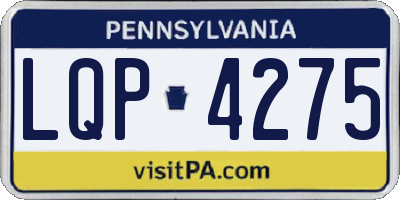 PA license plate LQP4275